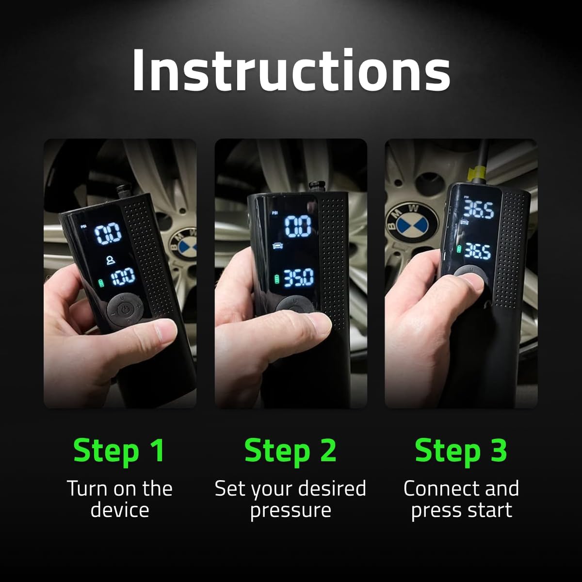 Airmoto Tire Inflator Portable Air Compressor